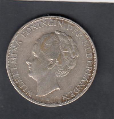 Beschrijving: 2 1/2 Gulden WILHELMINA